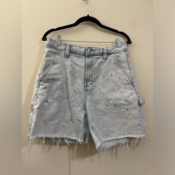 Wild Fable Women’s High Rise Utility Paint Splatter Denim Shorts‎ - 12 - Picture 1 of 11